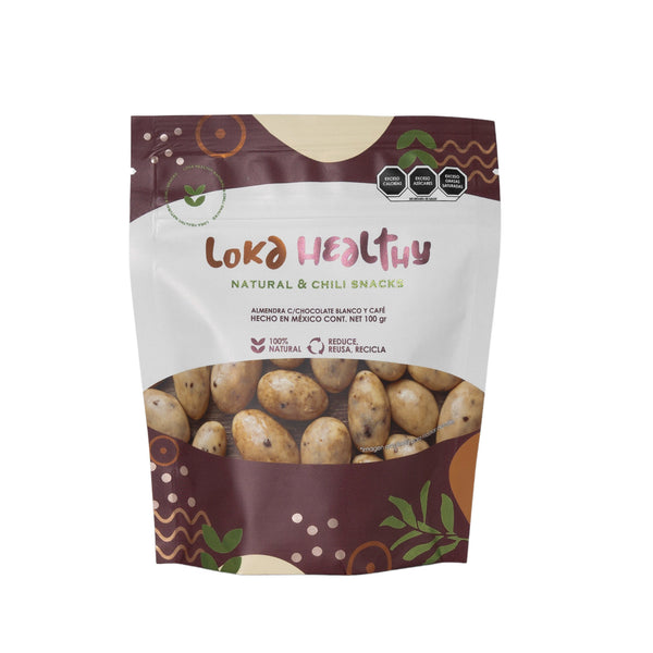Mini almendra chocolate blanco y café 100g