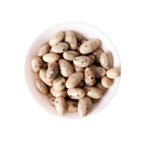 Almendra con chocolate blanco y café 230g