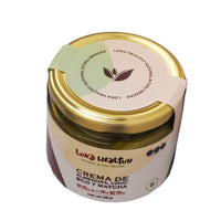 Spread de almendra, chocolate blanco y matcha